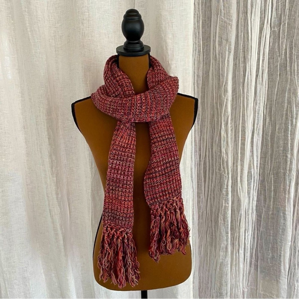 Missoni Scarf, 80" Pink,‎ Red, and Violet Knit Scarf with Tassels - Picture 8 of 10
